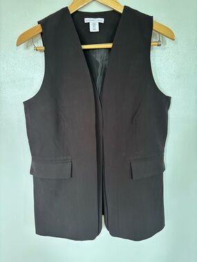 Sincerely Jules Dark Black Sleeveless Blazer Vest